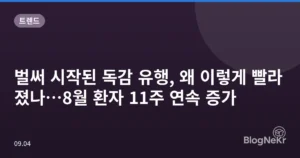 벌써 시작된 독감 유행, 왜 이렇게 빨라졌나…8월 환자 11주 연속 증가