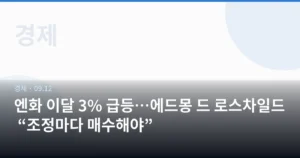 엔화 이달 3% 급등…에드몽 드 로스차일드 “조정마다 매수해야”