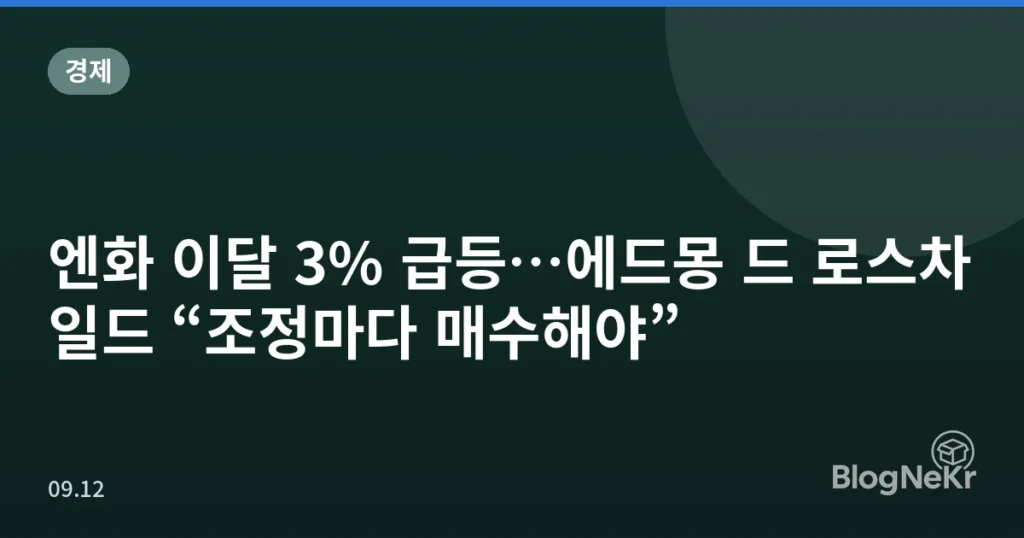 엔화 이달 3% 급등…에드몽 드 로스차일드 “조정마다 매수해야”