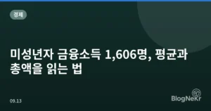 미성년자 금융소득 1,606명, 평균과 총액을 읽는 법