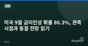 미국 9월 금리인상 확률 86.3%, 관측 시점과 동결 전망 읽기