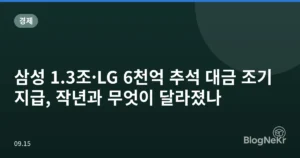 삼성 1.3조·LG 6천억 추석 대금 조기 지급, 작년과 무엇이 달라졌나