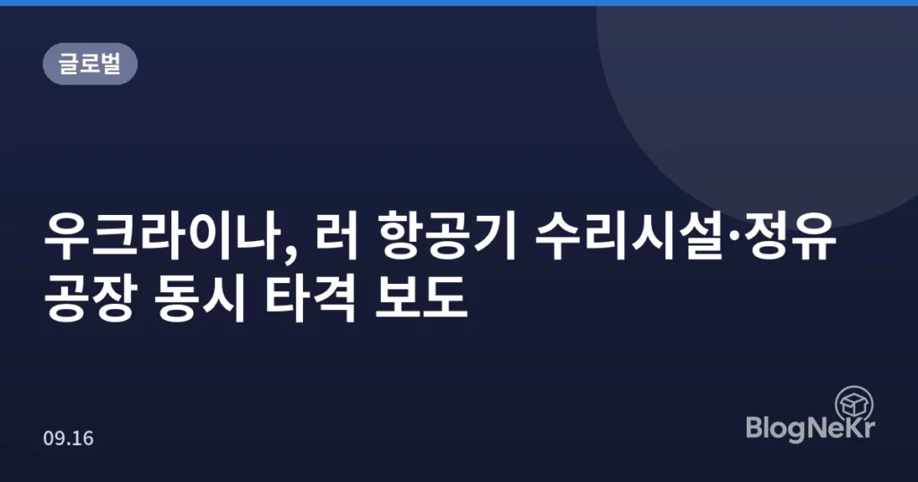 우크라이나, 러 항공기 수리시설·정유공장 동시 타격 보도