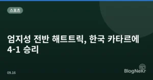 엄지성 전반 해트트릭, 한국 카타르에 4-1 승리