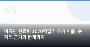 미국인 연료비 1070억달러 추가 지출, 숫자의 근거와 한계까지