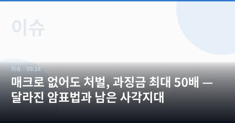 매크로 없어도 처벌, 과징금 최대 50배 — 달라진 암표법과 남은 사각지대