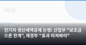전기차 생산세액공제 논쟁: 산업부 “보조금으론 한계”, 재경부 “효과 따져봐야”