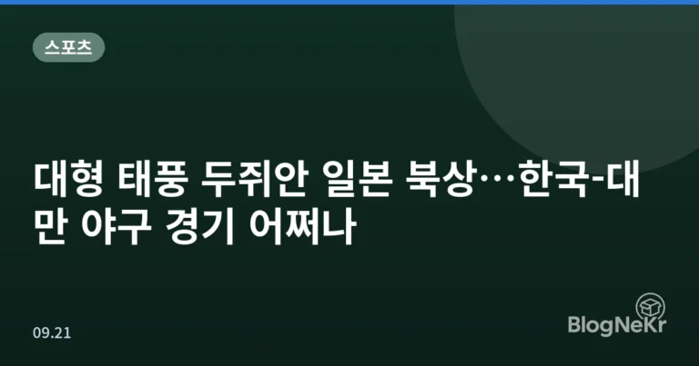 대형 태풍 두쥐안 일본 북상…한국-대만 야구 경기 어쩌나