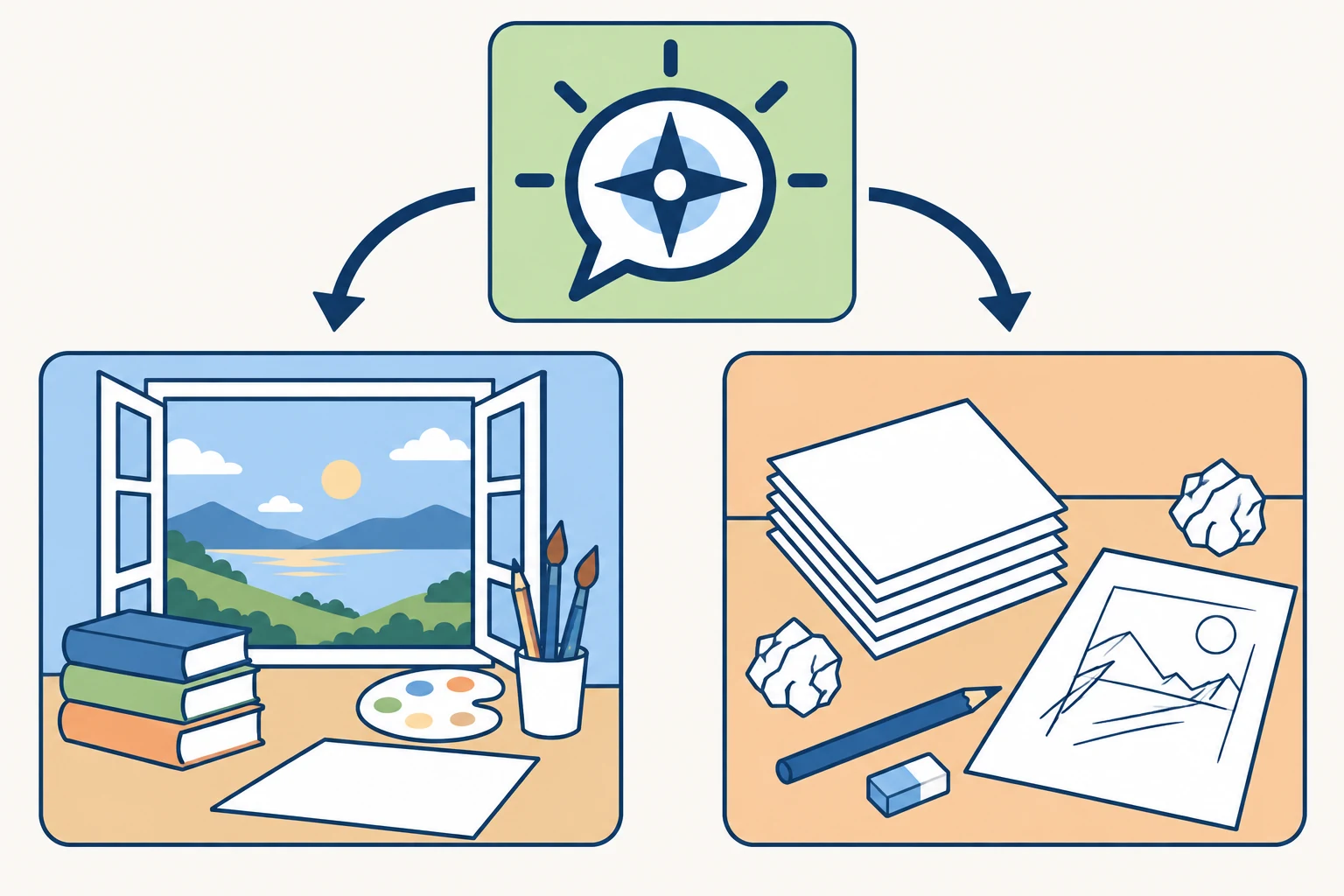 알폰소가 직접 설명한 진로 만류의 이유를 나타낸 개념 일러스트