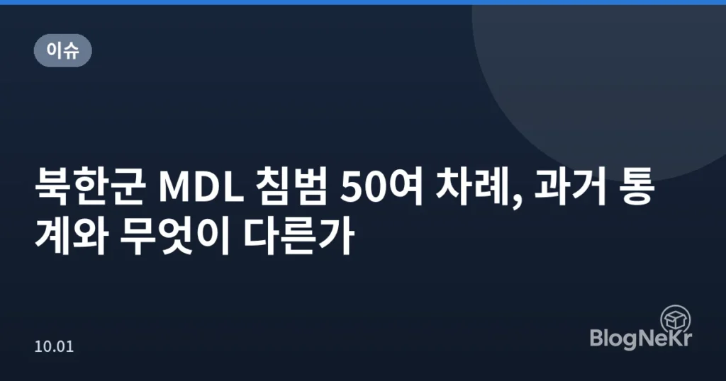 북한군 MDL 침범 50여 차례, 과거 통계와 무엇이 다른가