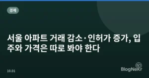서울 아파트 거래 감소·인허가 증가, 입주와 가격은 따로 봐야 한다