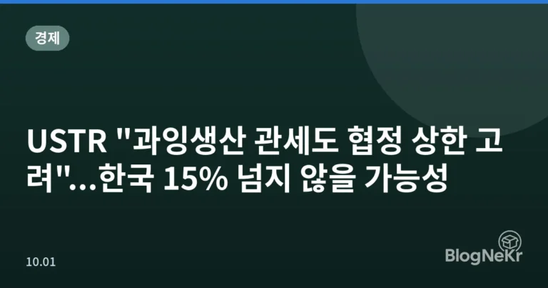 USTR "과잉생산 관세도 협정 상한 고려"...한국 15% 넘지 않을 가능성