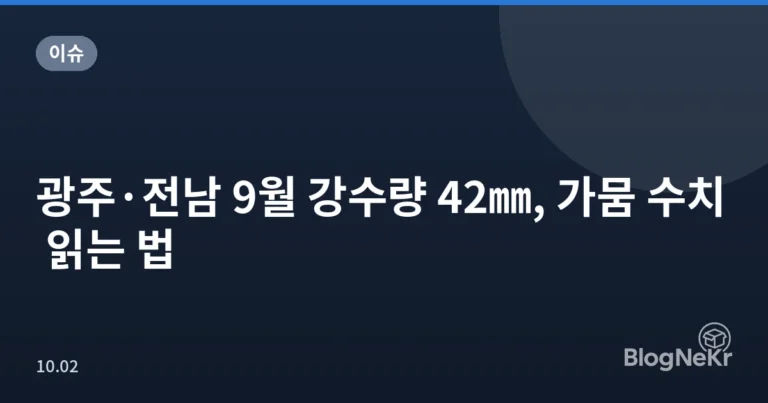 광주·전남 9월 강수량 42㎜, 가뭄 수치 읽는 법