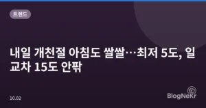 내일 개천절 아침도 쌀쌀…최저 5도, 일교차 15도 안팎