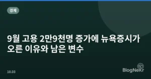 9월 고용 2만9천명 증가에 뉴욕증시가 오른 이유와 남은 변수