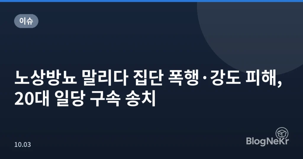 노상방뇨 말리다 집단 폭행·강도 피해, 20대 일당 구속 송치