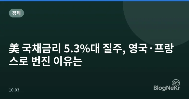 美 국채금리 5.3%대 질주, 영국·프랑스로 번진 이유는