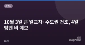 10월 3일 큰 일교차·수도권 건조, 4일 밤엔 비 예보