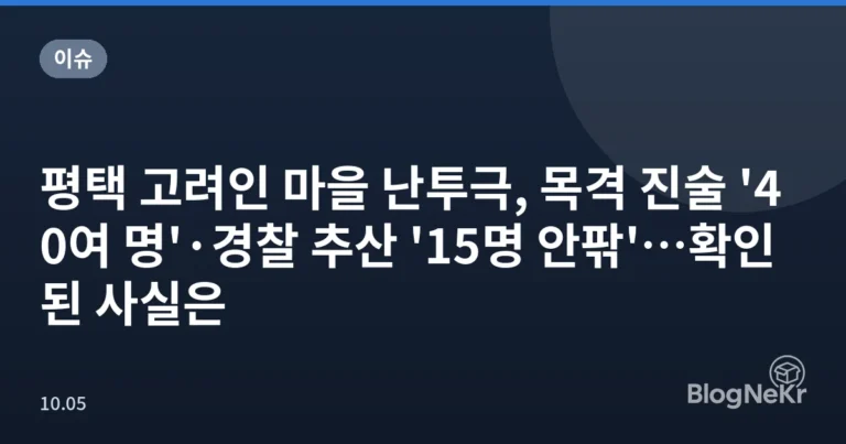평택 고려인 마을 난투극, 목격 진술 '40여 명'·경찰 추산 '15명 안팎'…확인된 사실은