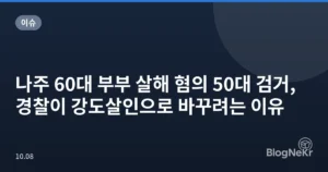 나주 60대 부부 살해 혐의 50대 검거, 경찰이 강도살인으로 바꾸려는 이유