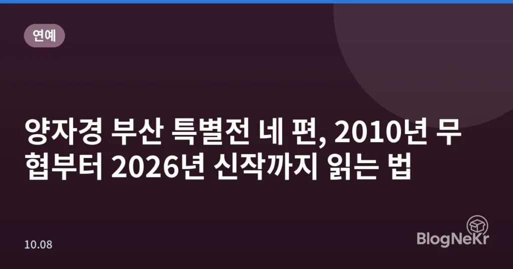 양자경 부산 특별전 네 편, 2010년 무협부터 2026년 신작까지 읽는 법