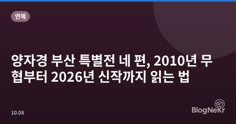 양자경 부산 특별전 네 편, 2010년 무협부터 2026년 신작까지 읽는 법