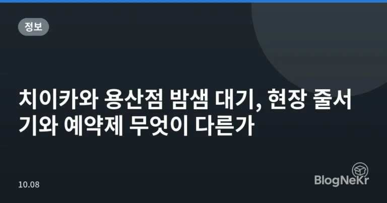 치이카와 용산점 밤샘 대기, 현장 줄서기와 예약제 무엇이 다른가