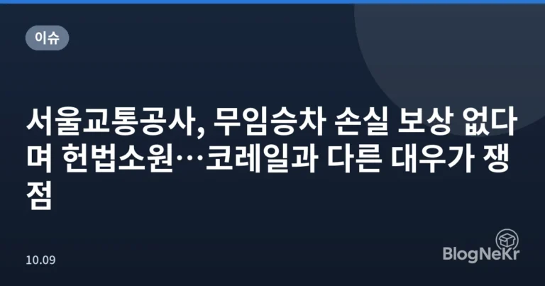 서울교통공사, 무임승차 손실 보상 없다며 헌법소원…코레일과 다른 대우가 쟁점