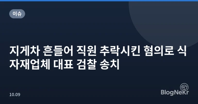 지게차 흔들어 직원 추락시킨 혐의로 식자재업체 대표 검찰 송치