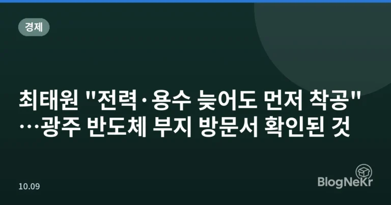 최태원 "전력·용수 늦어도 먼저 착공"…광주 반도체 부지 방문서 확인된 것