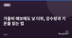 가을비 예보에도 낮 더위, 강수량과 기온을 읽는 법