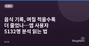 음식 기록, 며칠 적을수록 더 줄었나…앱 사용자 5132명 분석 읽는 법
