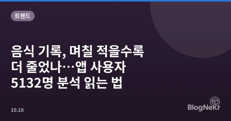 음식 기록, 며칠 적을수록 더 줄었나…앱 사용자 5132명 분석 읽는 법