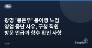 광명 ‘붕은우’ 붕어빵 노점 영업 중단 사유, 구청 직원 방문 언급과 향후 확인 사항