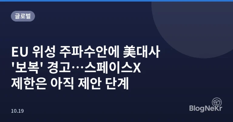 EU 위성 주파수안에 美대사 '보복' 경고…스페이스X 제한은 아직 제안 단계