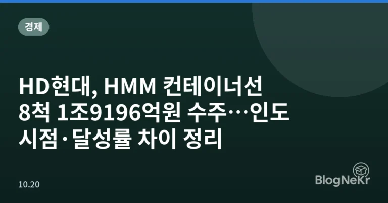 HD현대, HMM 컨테이너선 8척 1조9196억원 수주…인도 시점·달성률 차이 정리