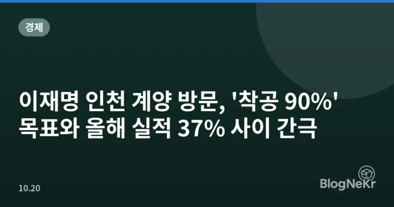 이재명 인천 계양 방문, '착공 90%' 목표와 올해 실적 37% 사이 간극