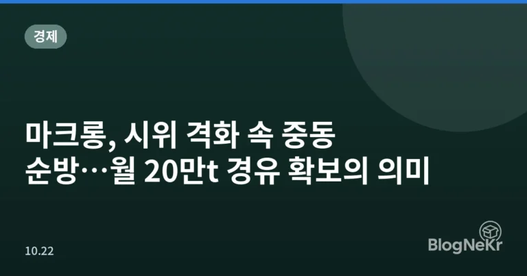 마크롱, 시위 격화 속 중동 순방…월 20만t 경유 확보의 의미