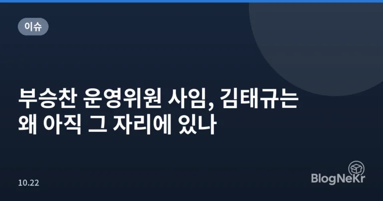 부승찬 운영위원 사임, 김태규는 왜 아직 그 자리에 있나