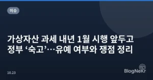 가상자산 과세 내년 1월 시행 앞두고 정부 ‘숙고’…유예 여부와 쟁점 정리