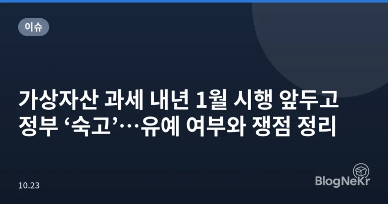 가상자산 과세 내년 1월 시행 앞두고 정부 ‘숙고’…유예 여부와 쟁점 정리