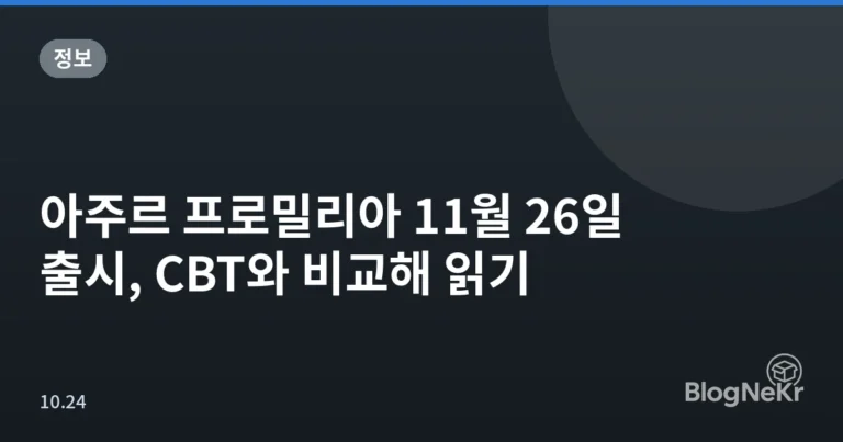 아주르 프로밀리아 11월 26일 출시, CBT와 비교해 읽기