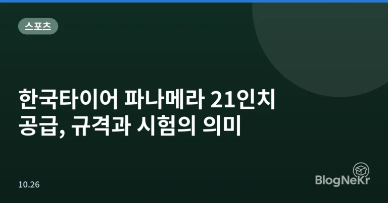 한국타이어 파나메라 21인치 공급, 규격과 시험의 의미