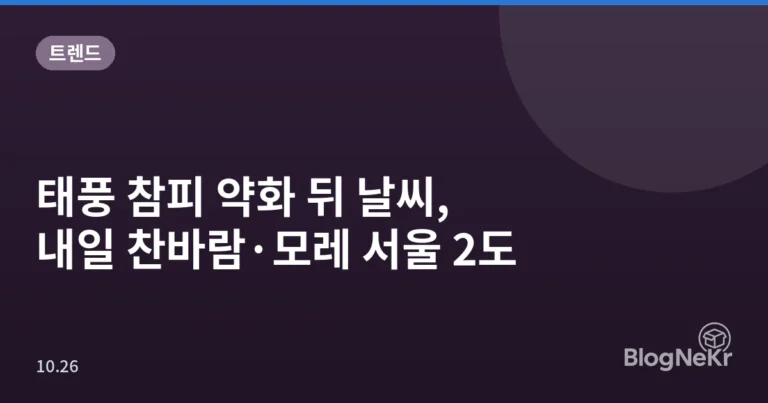 태풍 참피 약화 뒤 날씨, 내일 찬바람·모레 서울 2도