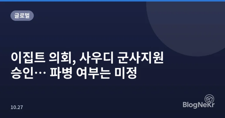 이집트 의회, 사우디 군사지원 승인… 파병 여부는 미정