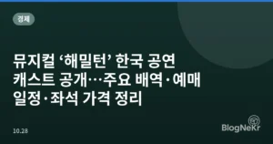 뮤지컬 ‘해밀턴’ 한국 공연 캐스트 공개…주요 배역·예매 일정·좌석 가격 정리