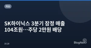 SK하이닉스 3분기 잠정 매출 104조원…주당 2만원 배당
