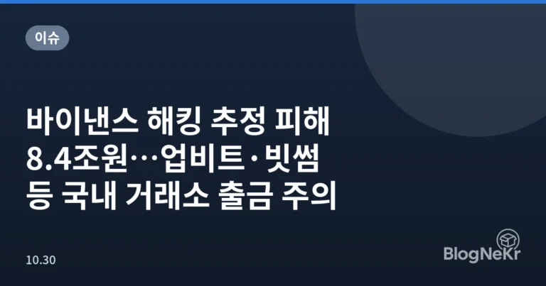 바이낸스 해킹 추정 피해 8.4조원…업비트·빗썸 등 국내 거래소 출금 주의